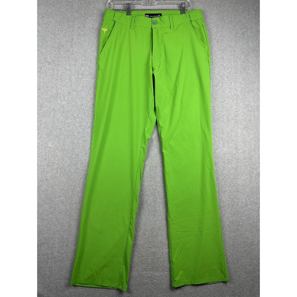 TravisMathew Pants Mens 32x33 Green Golf Chino Stretch The Chive Performance - Picture 2 of 13